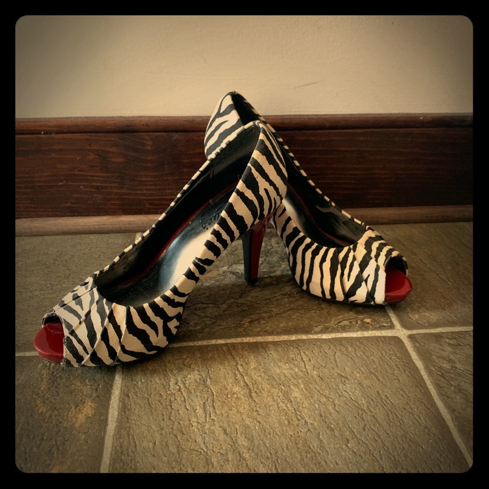 Zebra print heels